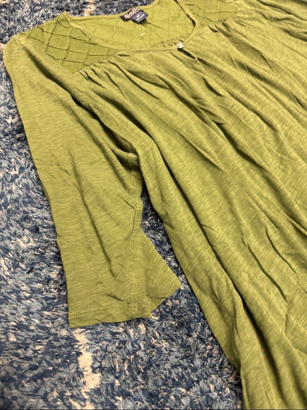 Lucky Brand Olive Green Scoop Neck Tunic Top 3/4 sheeve size 3X - Picture 4 of 9